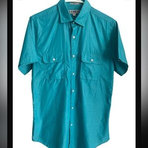 Mens Express Casual Fitted Short Sleeve Botton Up